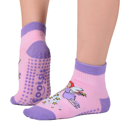 FOOTSIS Non Slip Grip Socks for Yoga, Pilates, Barre, Home, Hospital ,Mommy and Me classes "Fairy" - Footsis.com