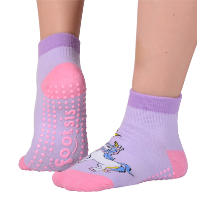 FOOTSIS Non Slip Grip Socks for Yoga, Pilates, Barre, Home, Hospital ,Mommy and Me classes "Unicorn" - Footsis.com